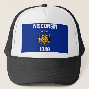 Gorra De Camionero Diseño de la bandera del estado de Wisconsin