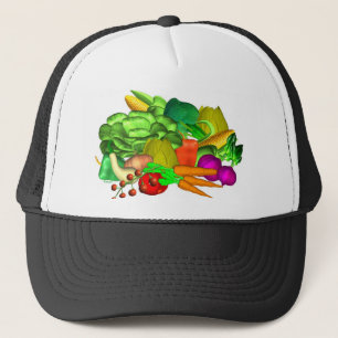 Gorra De Camionero Diseño de la ensalada del Veggie encendido