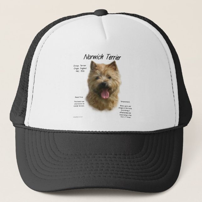 Gorra De Camionero Diseño de la historia de Norwich Terrier (Anverso)