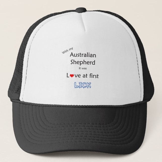 Gorra De Camionero Diseño de lamer pastor australiano (Anverso)