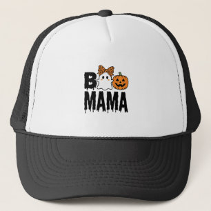 Gorra De Camionero Diseño de lazo de calabaza fantasma de Halloween B