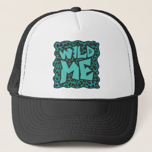 Gorra De Camionero Diseño de leopardo salvaje y marrón Verde azulado