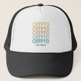 Gorra De Camionero Diseño De Letras De Cripto Retro Para Criptodivisa