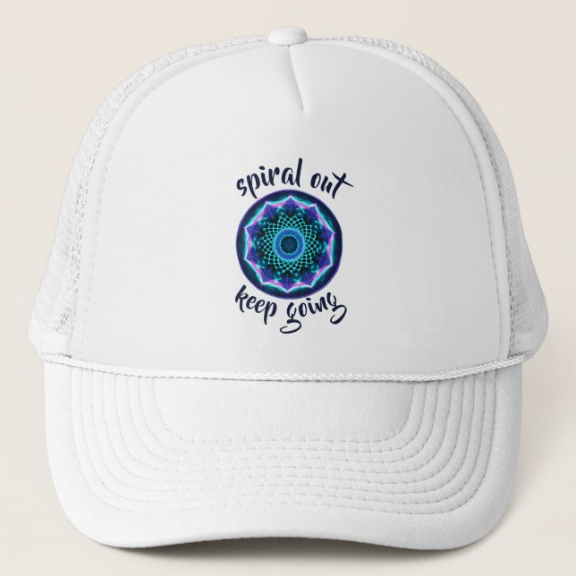 Gorra De Camionero Diseño de manala azul neón y presupuesto estoico (Anverso)