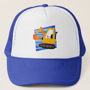Gorra De Camionero Diseño de maquinaria infantil excavadora amarilla