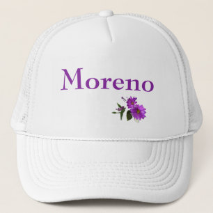 Gorra De Camionero Diseño de margaritas de puple - Letteraje púrpura