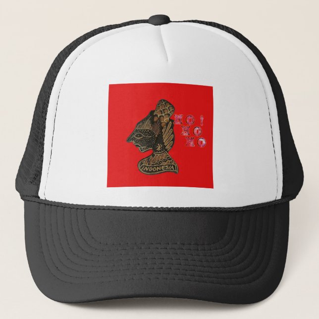 Gorra De Camionero Diseño de marioneta en la sombra indonesia Hohoho  (Anverso)