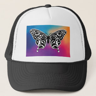 Gorra De Camionero Diseño de mariposa con colores de puesta de sol