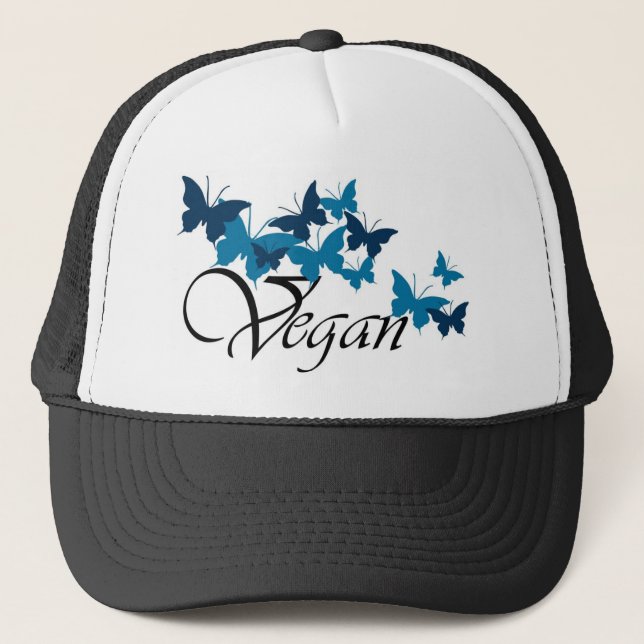 Gorra De Camionero Diseño de mariposas veganas (Anverso)