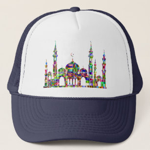 Gorra De Camionero diseño de mezquita de prisma colorido