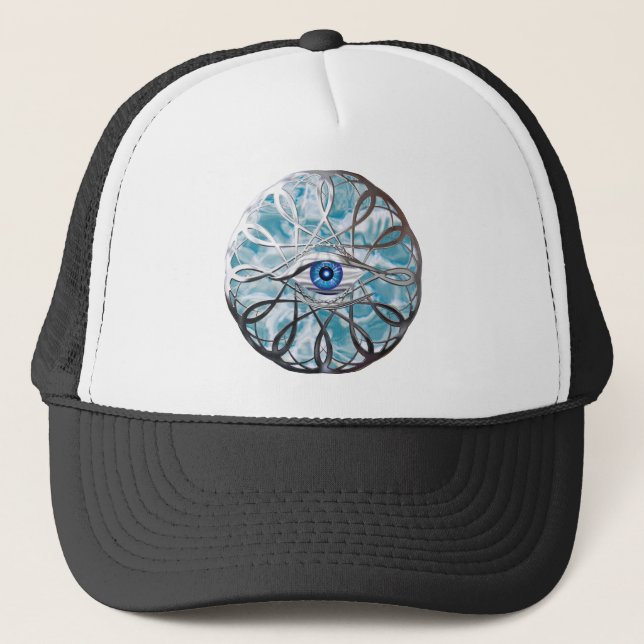 Gorra De Camionero Diseño de Ojo Místico de Cromo (Anverso)