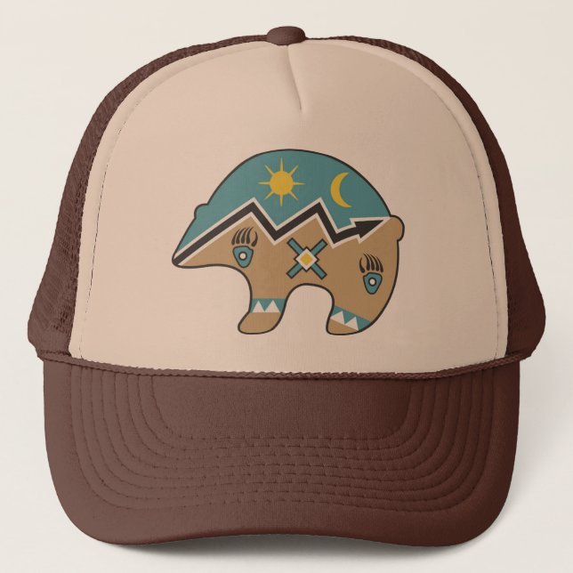 Gorra De Camionero Diseño de oso tribal (Anverso)