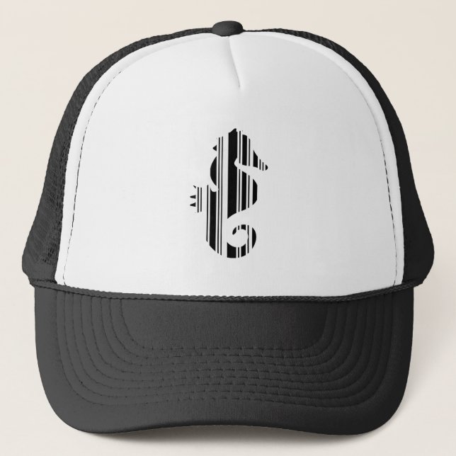 Gorra De Camionero Diseño de patrones de código de barras de pescado  (Anverso)