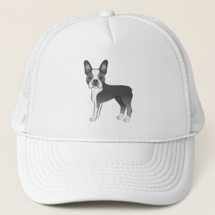 Gorra De Camionero Diseño de perros de dibujos animados azul y blanco