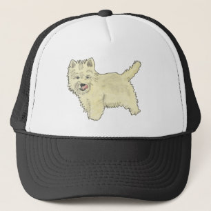 Gorra De Camionero Diseño de pintura artística de perro Terrier West 