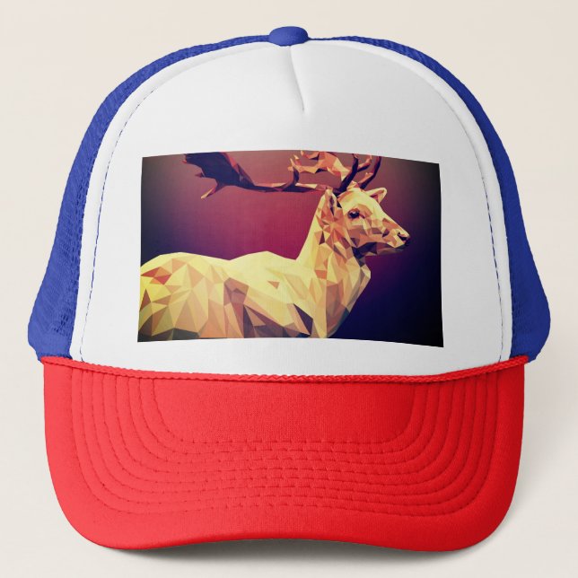 Gorra De Camionero Diseño de polígono de ciervos (Anverso)