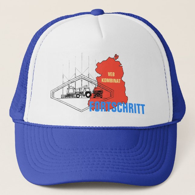 Gorra De Camionero Diseño de publicidad Kombinat progreso DDR (Anverso)
