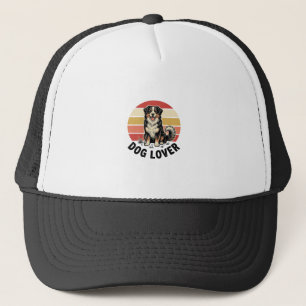 Gorra De Camionero Diseño de puesta de sol de perro lindo grabado vin
