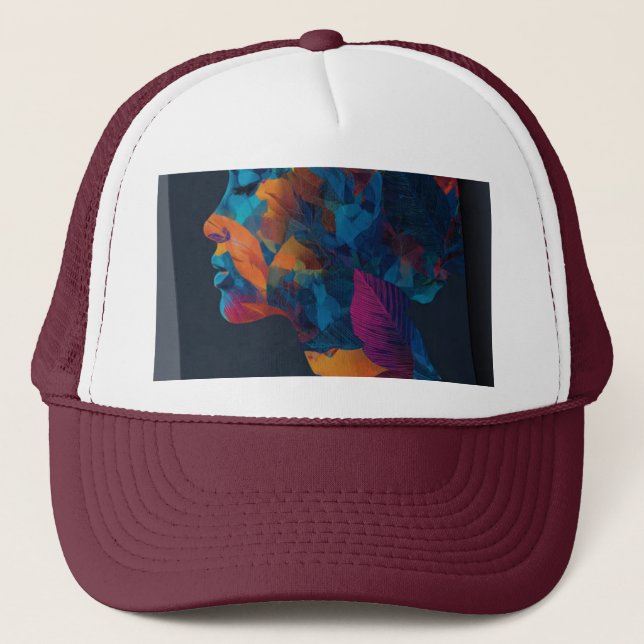 Gorra De Camionero diseño de rostro humano en  (Anverso)