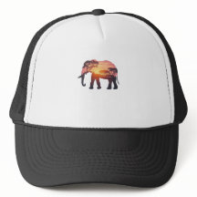 Diseño de silueta de elefante de doble exposición