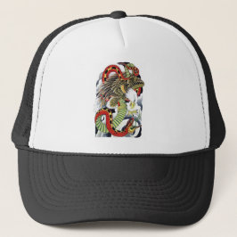 Gorra De Camionero diseño de tatuaje de águila y serpiente