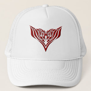 Gorra De Camionero Diseño de tatuaje tribal de aves de ala roja