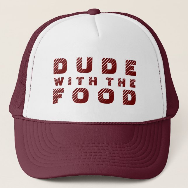 Gorra De Camionero Diseño De Texto De Marrón Con La Comida (Anverso)