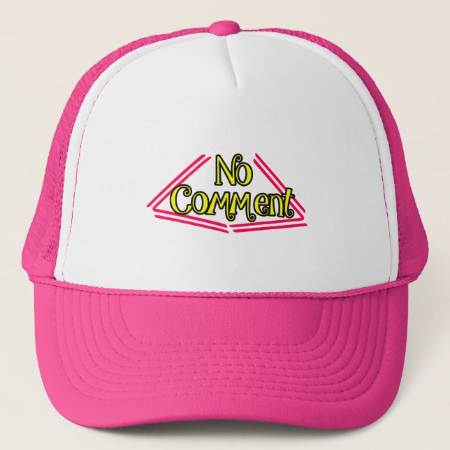 Gorra De Camionero Diseño de texto sobre un tapón rosa (Anverso)
