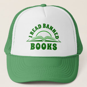 Gorra De Camionero Diseño de texto verde de libro prohibido rad