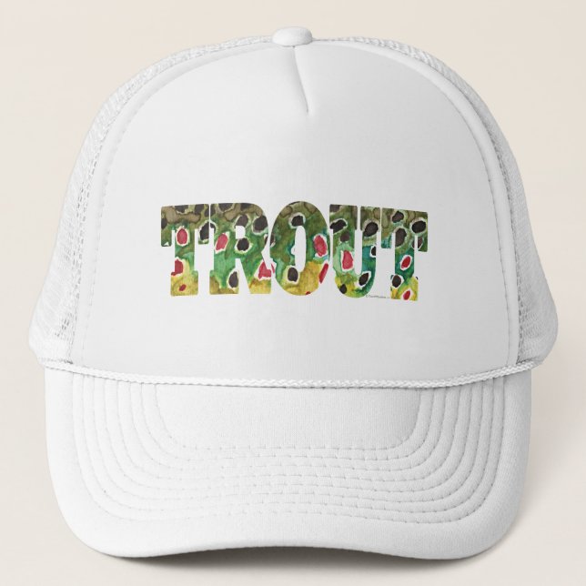Gorra De Camionero Diseño de trucha marrón (Anverso)