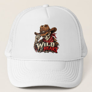 Gorra De Camionero Diseño de vaquero esqueleto de alma salvaje occide