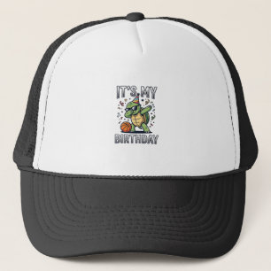 Gorra De Camionero Diseño de vector de fiesta de baloncesto de tortug