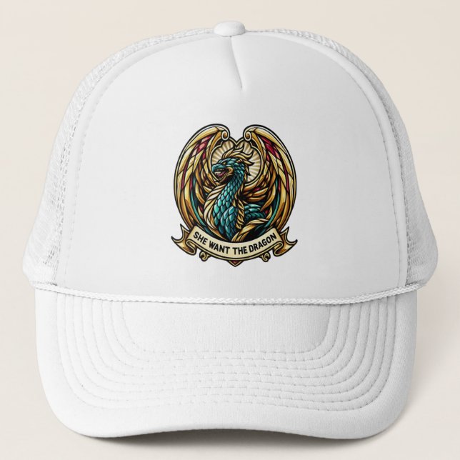 Gorra De Camionero Diseño de vidrios para dragones encantados (Anverso)