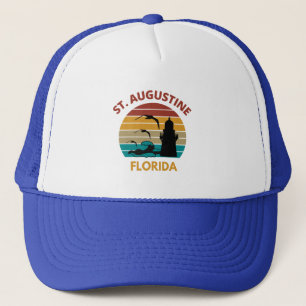 Gorra De Camionero Diseño del atardecer retro de la Florida