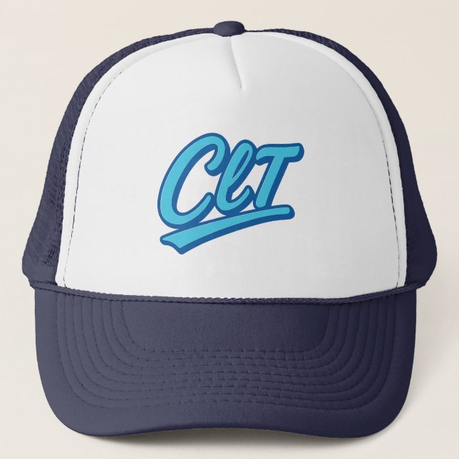 Gorra De Camionero Diseño del código del aeropuerto CLT Charlotte - A (Anverso)