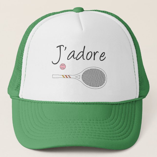 Gorra De Camionero Diseño del jugador de tenis J'adore de la Moda fra (Anverso)