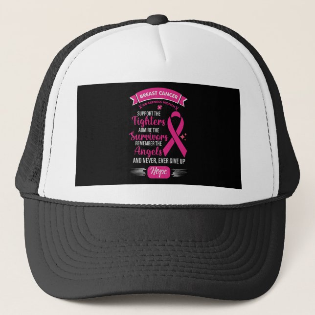 Gorra De Camionero Diseño del Mes de Conciencia sobre el Cáncer de Ma (Anverso)