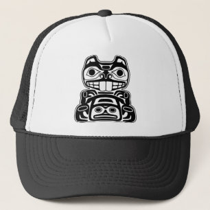 Gorra De Camionero Diseño del nativo americano del castor