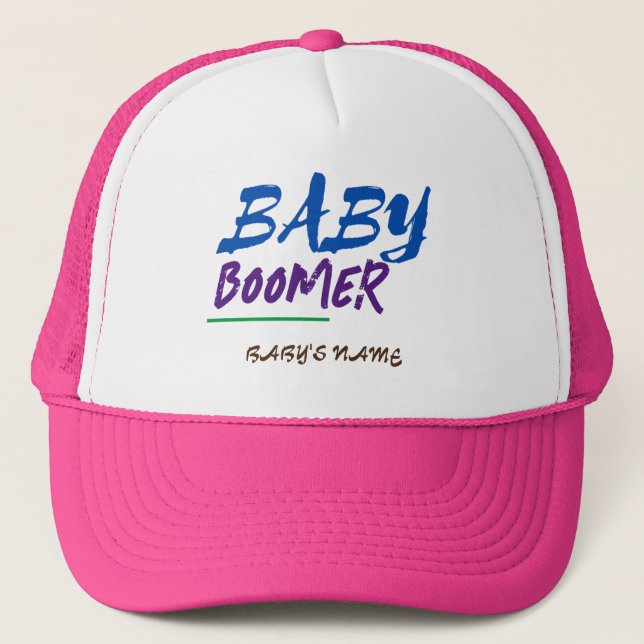 Gorra De Camionero Diseño del nombre del bebé del personalizable (Anverso)