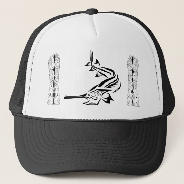 Gorra De Camionero Diseño del Paddlefish y del Rostrum (Anverso)