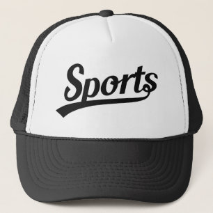 Gorra De Camionero Diseño del texto: Negro de los DEPORTES + su