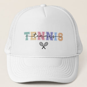 Gorra De Camionero Diseño Deportivo Tenis Negrita con Raquetas