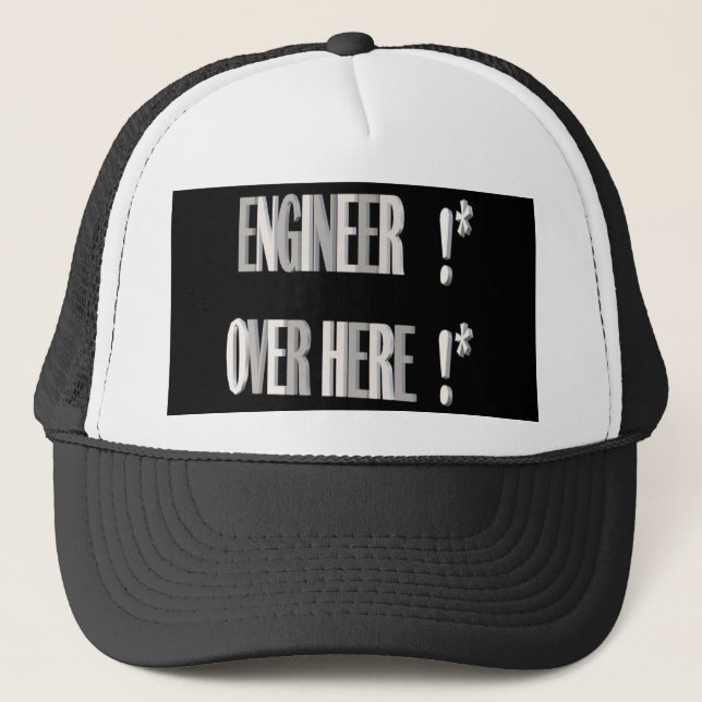 Gorra De Camionero Diseño en blanco negro (Anverso)