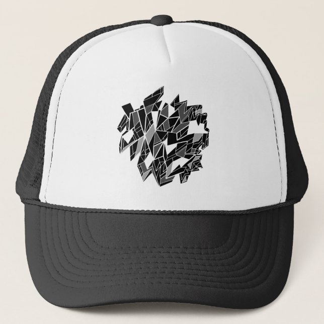 Gorra De Camionero Diseño en blanco y negro (Anverso)