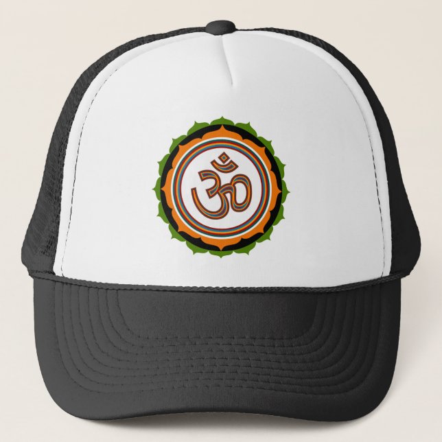 Gorra De Camionero Diseño espiritual de OM Lotus (Anverso)