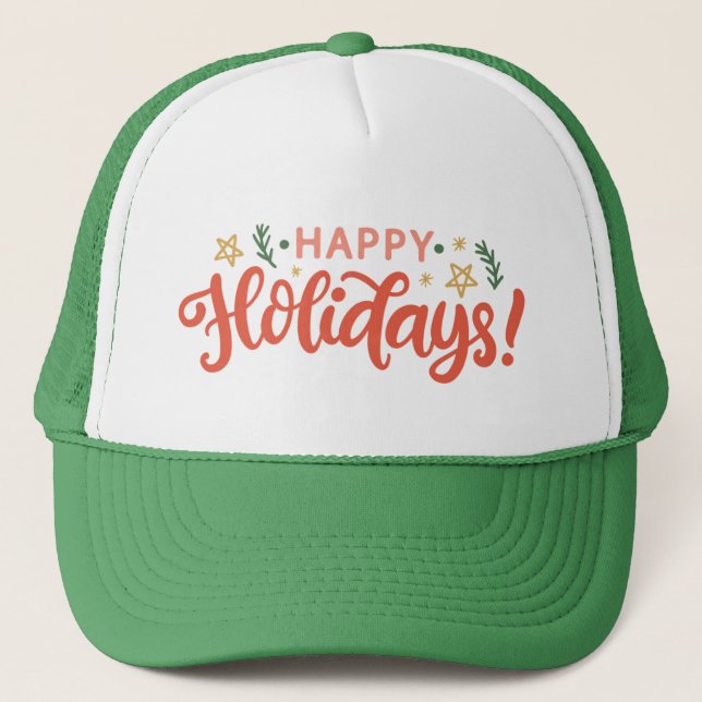 Gorra De Camionero Diseño festivo feliz de vacaciones (Anverso)
