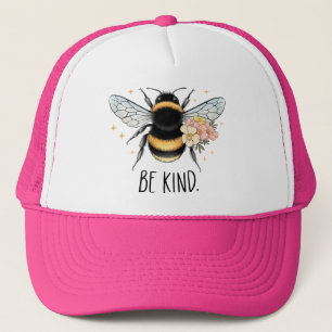 Gorra De Camionero Diseño Floral Amable Abeja Lindo Inspirador