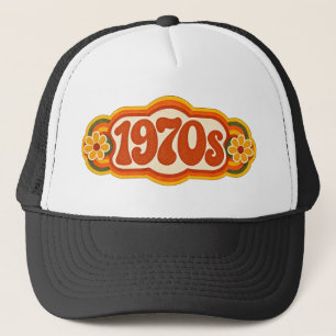Gorra De Camionero Diseño floral retro de los 70