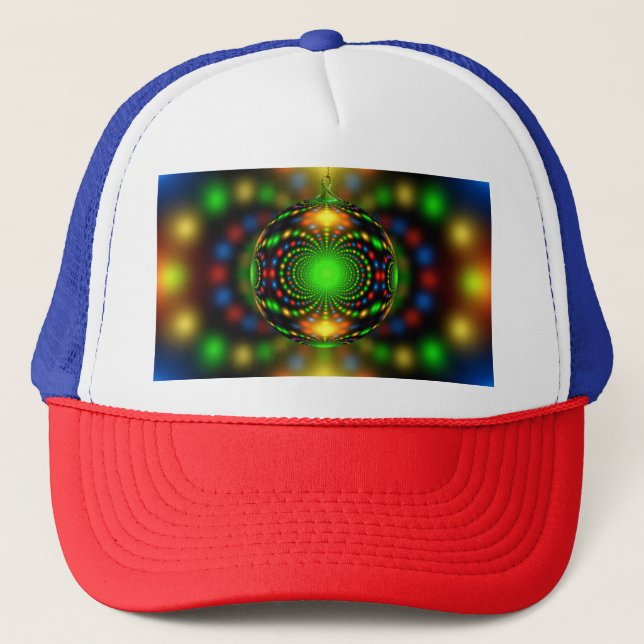 Gorra De Camionero Diseño fractal de adorno navideño-29440 (Anverso)