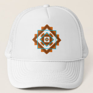 Gorra De Camionero Diseño Geométrico de Picos de Montañas del Suroest